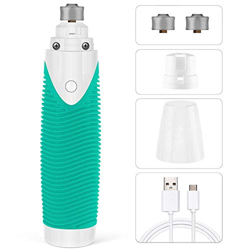 AMONIDA Rectificadoras de Uñas Eléctricas para Perros, Recortadora de Uñas Ultra Silenciosa para Mascotas con 2 Ruedas de Molienda 3 Puertos, USB Recargable Rápido, Portátil Seguro, Duradero