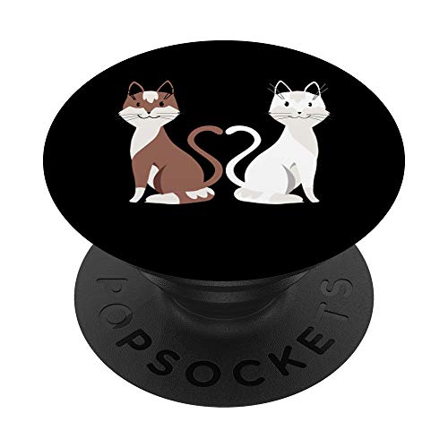 Amor de Gato Cola Corazón Valentín PopSockets Agarre y Soporte para Teléfonos y Tabletas