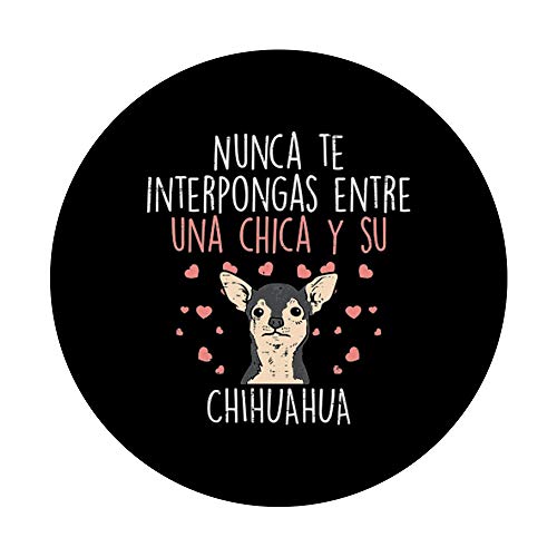 Amor Entre Chica Y Chihuahua Perro Chiwawa Mujer Regalo PopSockets PopGrip: Agarre intercambiable para Teléfonos y Tabletas