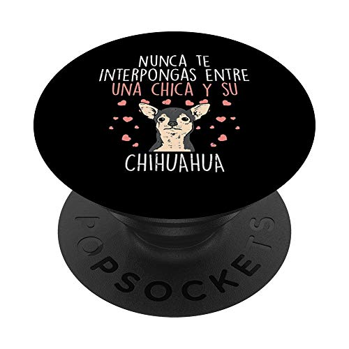 Amor Entre Chica Y Chihuahua Perro Chiwawa Mujer Regalo PopSockets PopGrip: Agarre intercambiable para Teléfonos y Tabletas