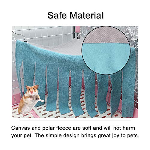 Andiker Escondite para Hámster, Escondite para Animales Pequeños Tienda de Lana de Bosque Accasorios de Jaula de Mascota Ropa de Cama del Nido para Conejillo de India Chinchilla (Azul & Gris)