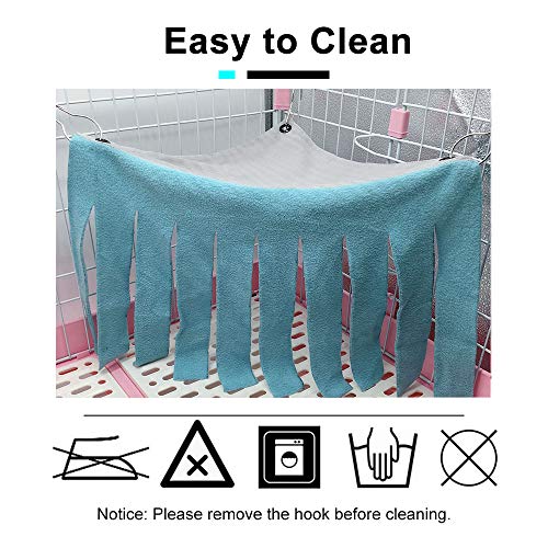 Andiker Escondite para Hámster, Escondite para Animales Pequeños Tienda de Lana de Bosque Accasorios de Jaula de Mascota Ropa de Cama del Nido para Conejillo de India Chinchilla (Azul & Gris)