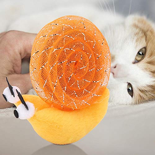 Andraw Valentine's Day Present Patrón de Caracol Interactivo Juguete de Gato Caracol de Felpa Seguro y Duradero, Juguete Interactivo de Gato de poliéster, para Gato Juguete de Gatito(Tangerine)