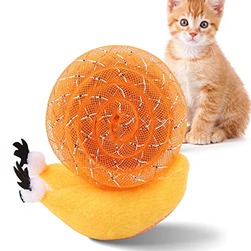 Andraw Valentine's Day Present Patrón de Caracol Interactivo Juguete de Gato Caracol de Felpa Seguro y Duradero, Juguete Interactivo de Gato de poliéster, para Gato Juguete de Gatito(Tangerine)