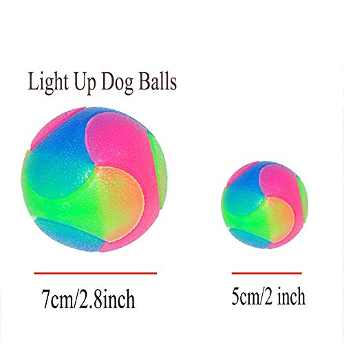 Aomier Pelota para perros indestructible, juguete para perros, pelota de goma inteligente, bola interactiva que brilla en la oscuridad para cachorros, gatos y perros (2 unidades)