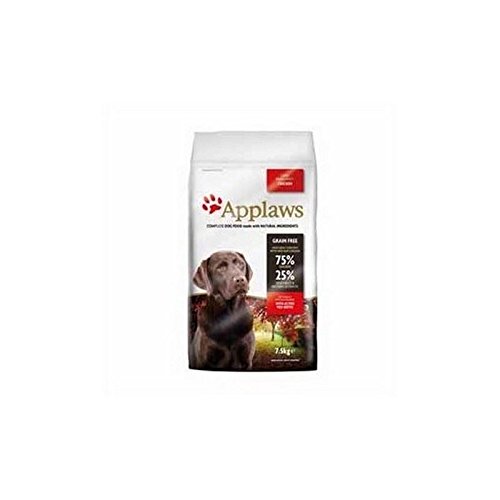 Applaws Comida para perros secos, grande, para razas de adulto, 7,5 kg (paquete de 4)