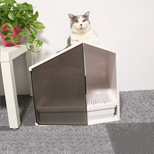 Arenero Gatos Arenero Para Gatos Caja Arena Gato Caja resplandor Casa arena for gatos con la cucharada, gato de casa, gato Muebles Prevenir la camada de dispersión, reutilizable gato aseo semi-cerrado