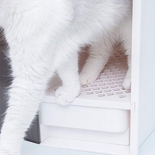 Arenero Gatos Arenero Para Gatos Caja Arena Gato Caja resplandor Casa arena for gatos con la cucharada, gato de casa, gato Muebles Prevenir la camada de dispersión, reutilizable gato aseo semi-cerrado