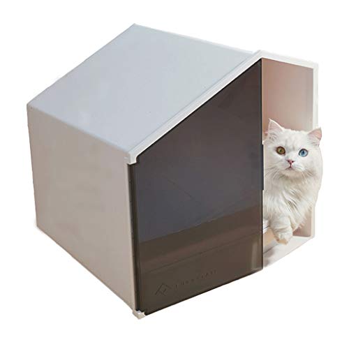 Arenero Gatos Arenero Para Gatos Caja Arena Gato Caja resplandor Casa arena for gatos con la cucharada, gato de casa, gato Muebles Prevenir la camada de dispersión, reutilizable gato aseo semi-cerrado