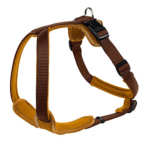 Arnés Hunter para perros, de nailon/neopreno, marrón, 53-65