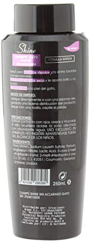 Arppe 2924012500 Champú Gato Shine Quick sin Aclarado, 250 ml
