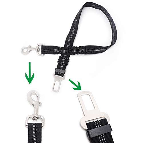 ArtPeach Cinturón de Seguridad Reflectantes, Cinturones de Arnés Elásticos Correa, Cables de Sujeción de Seguridad, Paquete de 2