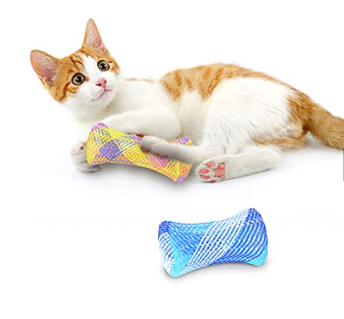 ASFINS Muelle Colorido Juguete, 24 Piezas Juguetes para Gato con Muelles para Gato Interactivos Duraderos para Gato Gatito Mascotas Regalo de Novedad, 13cm, Colores Aleatorios