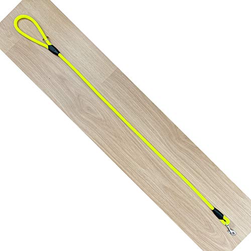 AVANZONA Correa para Perros Color Flúor Nylon Redonda, Resistente Cómodo Antitirones, Hecha a Mano en la UE, Correa de Adiestramiento para Perros Pequeños, Medianos y Grandes 1,2 * 120cm (Amarillo)