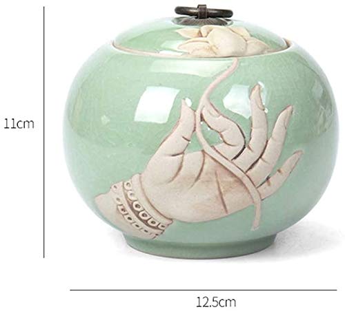 AWAING Urnas para Cenizas Tapón de Tuerca metálico cerámico de Doble Capa urnas funerarias urna de cremación urnas Humana Pet Memorial Cubos de Basura domésticos herméticas cremación urna for Cenizas