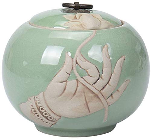 AWAING Urnas para Cenizas Tapón de Tuerca metálico cerámico de Doble Capa urnas funerarias urna de cremación urnas Humana Pet Memorial Cubos de Basura domésticos herméticas cremación urna for Cenizas