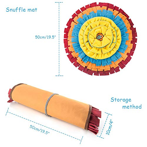 AWOOF Alfombra para perros con forma de flor, juguete interactivo para perros pequeños y medianos que promueve habilidades de búsqueda de alimentos naturales (rojo)