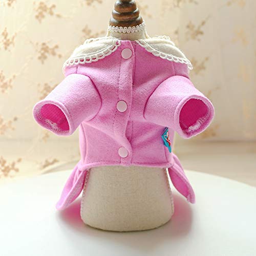 AYDQC Nueva Ropa para Cachorros de Perro, Vestido de Lana de Cereza púrpura, Mascota, Gato, Ajuste para Perro pequeño, Primavera y otoño, Disfraz para Mascotas, Tela para Perros, Falda para Perros