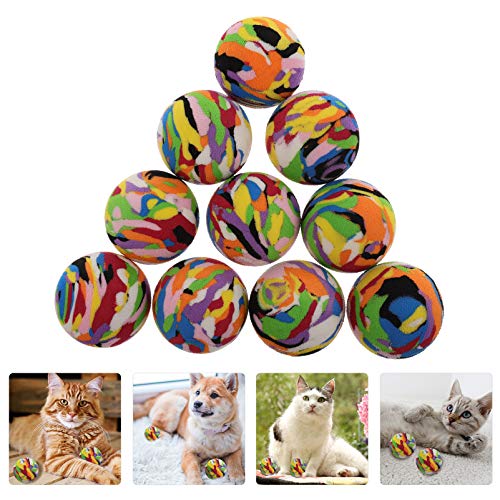 Balacoo 10 Unidades de Bolas de Espuma Coloridas para Gatos Bolas de Lana para Gatos Juguetes Interactivos para Gatos Perros Juguetes para Mascotas Suministros para Gatos Gatitos