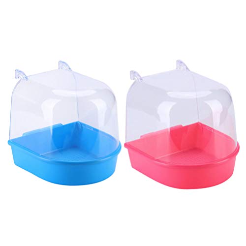 Balacoo 2 Piezas Colgando Cubo de Baño de Aves Bañera de Aves Jaula de Ducha Jaula Pequeña Bañera de Loro para Pájaros Pequeños Loros Cresta Myna