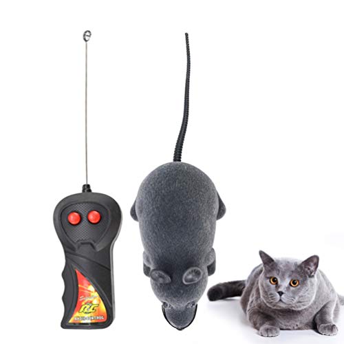 Balacoo 2 Piezas Gato Eléctrico Persiguiendo Ratones Control Remoto Rata Gatito Juguete Juguete para Mascotas Jugando Juguete Perro Gato Juguete Interactivo en Movimiento (Color Aleatorio sin Batería)