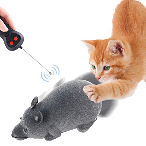 Balacoo 2 Piezas Gato Eléctrico Persiguiendo Ratones Control Remoto Rata Gatito Juguete Juguete para Mascotas Jugando Juguete Perro Gato Juguete Interactivo en Movimiento (Color Aleatorio sin Batería)