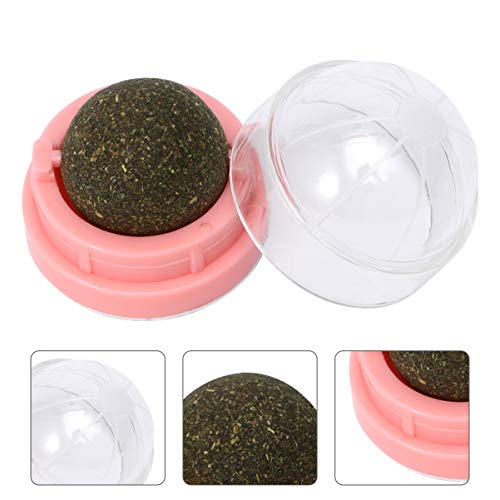 Balacoo 2 Piezas Gato Lamiendo Bola de Menta Gato Natural Giratorio Catnip Caramelo Actinidia Polygama Bocadillos para Gatos Ayudas Digestivas Gato Trata Suministros para Mascotas para Gatos