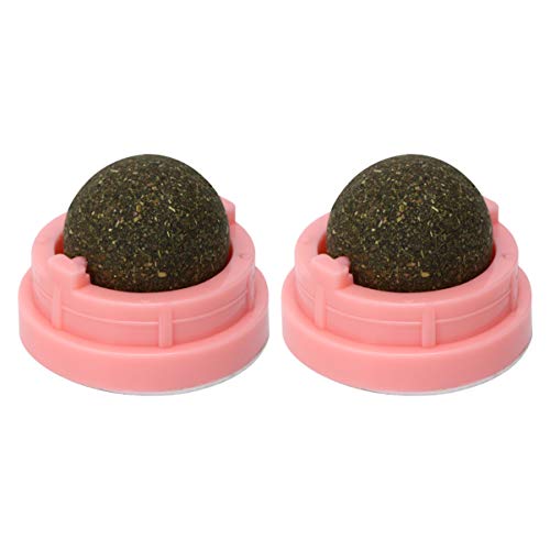 Balacoo 2 Piezas Gato Lamiendo Bola de Menta Gato Natural Giratorio Catnip Caramelo Actinidia Polygama Bocadillos para Gatos Ayudas Digestivas Gato Trata Suministros para Mascotas para Gatos