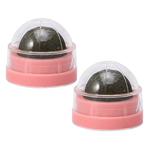 Balacoo 2 Piezas Gato Lamiendo Bola de Menta Gato Natural Giratorio Catnip Caramelo Actinidia Polygama Bocadillos para Gatos Ayudas Digestivas Gato Trata Suministros para Mascotas para Gatos