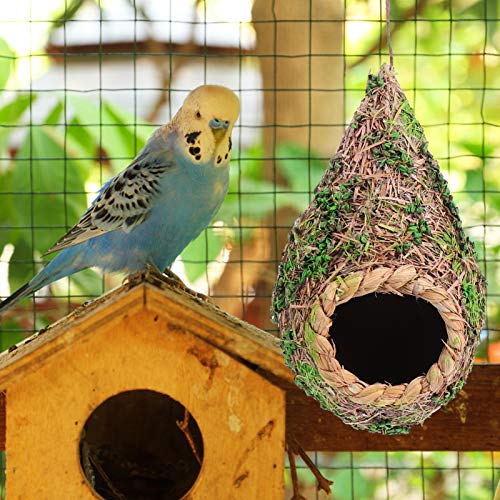 Balacoo 3 Piezas Colibrí Casa de Pájaros para El Exterior en Forma de Lágrima Colgante Nido de Pájaro Hierba Cabaña de Pájaros Tejida a Mano Casa de Pájaros Bolsillo para Dormir