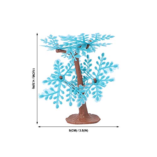 Balacoo 6Pcs Decoraciones de Acuario Plantas de Plástico Pecera Planta Árbol Planta Acuática Artificial Acuario Paisaje Adornos Accesorios para Peces Betta (Azul Celeste)