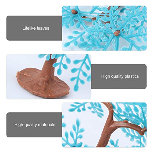 Balacoo 6Pcs Decoraciones de Acuario Plantas de Plástico Pecera Planta Árbol Planta Acuática Artificial Acuario Paisaje Adornos Accesorios para Peces Betta (Azul Celeste)