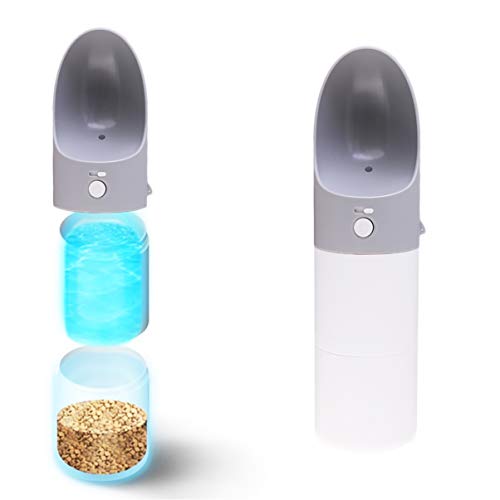 Balacoo Botella de Agua de Perro para Caminar 2 en 1 Comida para Perros y Beber El Agua de Transporte de Mascotas Dispensador de Agua la Taza Portable para El Recorrido al Aire Libre para Caminar