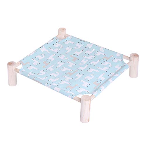Balacoo Cama Elevada de Madera para Mascotas Gato Pequeño Hamaca para Perros Cama para Dormir Lavable Desmontable para Gatito Cachorro