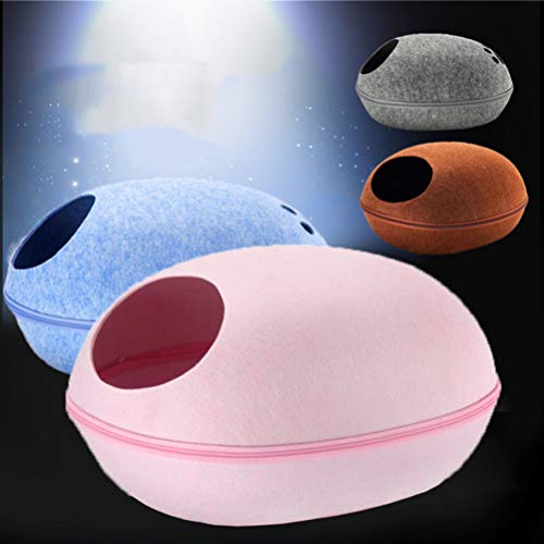Balacoo Forma de Cáscara de Huevo Cama para Mascotas Creativo Cálido Nido de Perro Gato Saco de Dormir Decoración de Cama para Mascotas Semicerrada para Mascota Perro Gato Gatito (Gris)