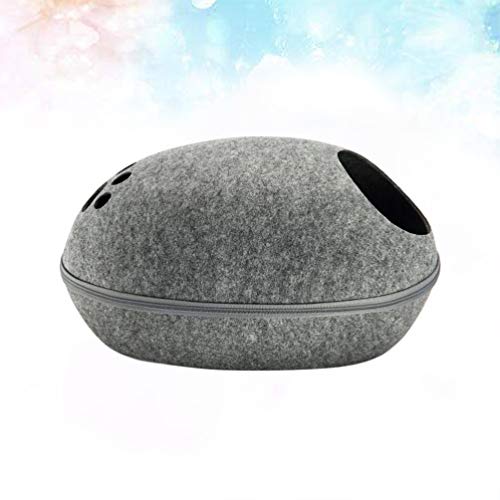 Balacoo Forma de Cáscara de Huevo Cama para Mascotas Creativo Cálido Nido de Perro Gato Saco de Dormir Decoración de Cama para Mascotas Semicerrada para Mascota Perro Gato Gatito (Gris)