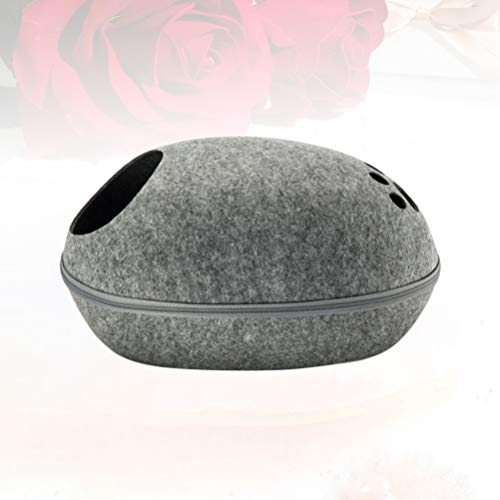 Balacoo Forma de Cáscara de Huevo Cama para Mascotas Creativo Cálido Nido de Perro Gato Saco de Dormir Decoración de Cama para Mascotas Semicerrada para Mascota Perro Gato Gatito (Gris)