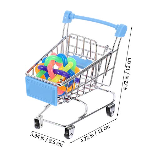 Balacoo Juguetes de Loro- 2 Piezas de Periquitos Juguetes de Construcción Juguetes para Masticar Mini Carrito de Compras Juguete Educativo Juguete para Masticar con Pelota para Cockatiel