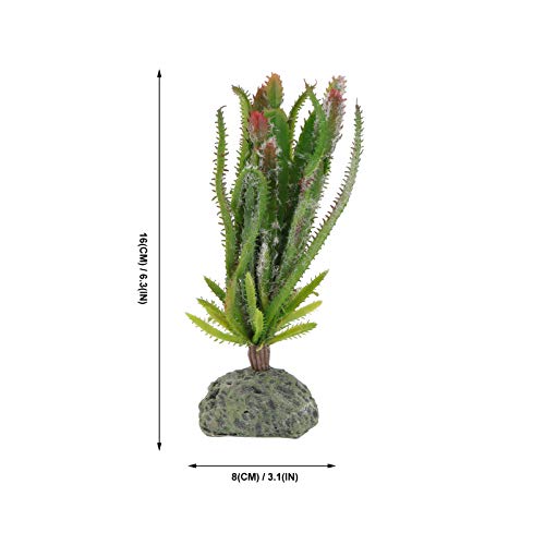 Balacoo Plantas de Reptiles Decoración de Terrario Artificial Cactus Plantas de Plástico Ornamentos para Lagartijas GECO Barbudo Dragón Decoración de Habitación Verde