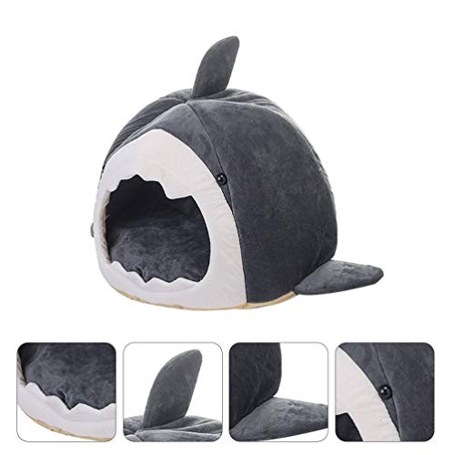 Balacoo Tiburón Perro Gato Cama Lavable para Mascotas Casa Nido Cueva Camas para Perros Pequeños Medianos Cachorros de Gato