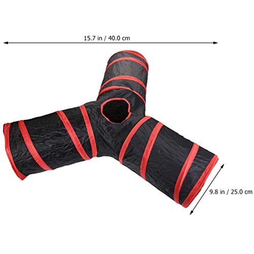 Balacoo Túnel de Gato para Gatos de Interior Tubo Juguetes para Gatos Kitty Tunnel Bored Peek Hole Toy 3 Way Plegable para Cachorro Kitten Rabbit
