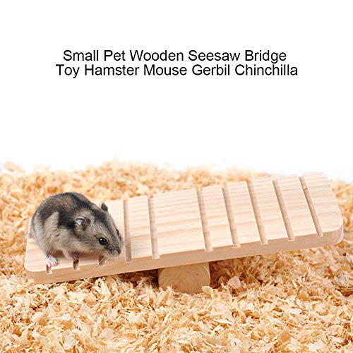 Balancín para mascotas, pequeño balancín de madera para mascotas Puente de juguete Hamster Play House Cage Chew Toy Pequeños accesorios para la casa de mascotas Decoración para hámsters Rata Ratón Jer