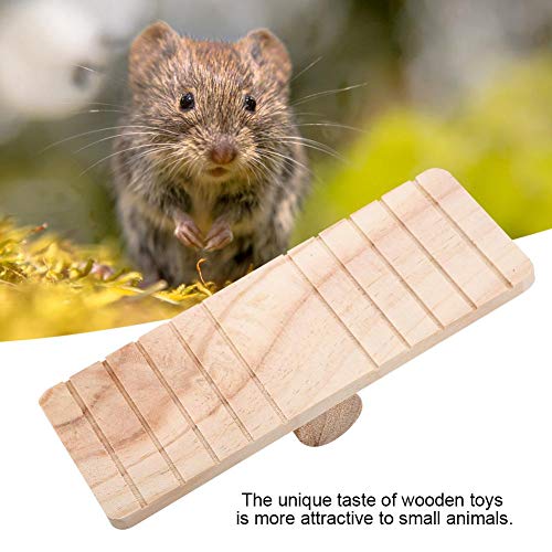 Balancín para mascotas, pequeño balancín de madera para mascotas Puente de juguete Hamster Play House Cage Chew Toy Pequeños accesorios para la casa de mascotas Decoración para hámsters Rata Ratón Jer