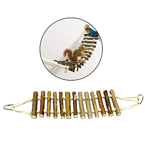 Baoblaze Escalera para Mascotas Juguetes de pájaros para Loro Guacamayo Grises africanos Budgie Cockatiels Percha Columpio de Rata de hámster Jaula de Madera