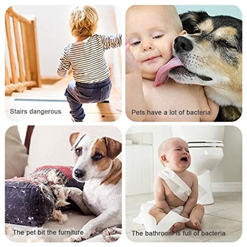 Barreras de puerta Valla Seguridad Infantil Bebé Puertas De Seguridad For Mascotas Auto Cierre Cerradura Interior Anti-gatos Valla A Través De Altura Aislamiento Valla Jaula De Puerta Barandilla Monta