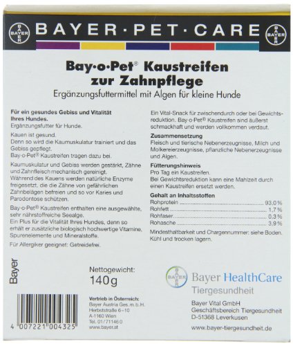 Bayer Bay-O-Pet Dental Chewing Strips, Small