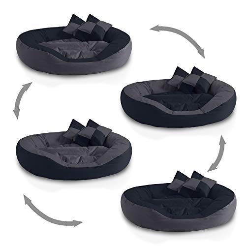 BedDog® 4en1 Saba Antracita/Gris XL Aprox. 85x70cm colchón para Perro, 7 Colores, Cama, sofá, Cesta para Perro