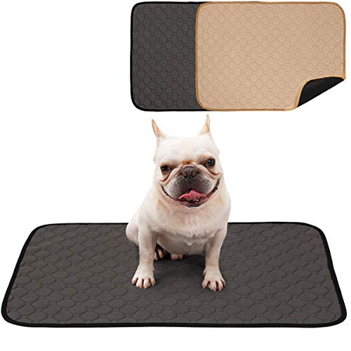 BePetMia Alfombras Lavables y Superabsorbentes, Pee Pad Sanitarias Reutilizables para Jaulas, Cama, Vehiculos, Soluciones para Cachorros y Perros Que Padecen Incontinencia (S: 60x45cm, Beige)