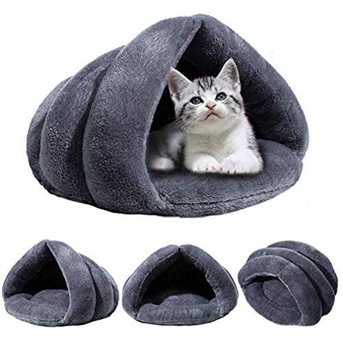 Beskie Tienda de campaña para mascotas, para gatos pequeños, medianos y perros, saco de dormir grueso de forro polar cálido, cama para perro, cuna madriguera, agujero iglú