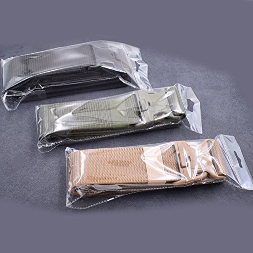 BESTOMZ Cinturón Militar Unisex Correa Táctica para Cinturón Ajustable al Aire Libre con Hebilla de Liberación Rápida, para Exteriores/Caza/Deporte/Camping - 120x5.5x0.3CM (Negro)